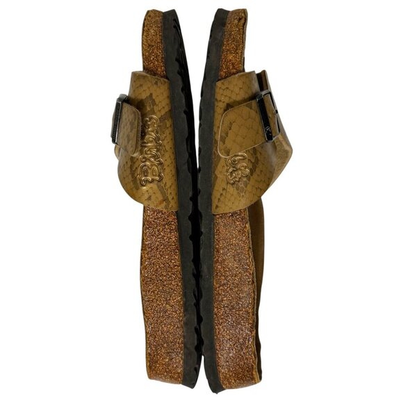 Birkenstock Birki's Catalina Snakeskin Gold Slide Sandals Women’s Size 8 *FLAWS* - Picture 11 of 16